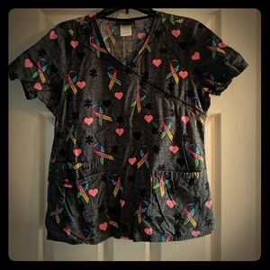 Cherokee Autism Awareness scrub top